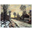 'Road to Louveciennes, Melting Snow Children, Sunset' by Claude Monet Painting Print-21210928