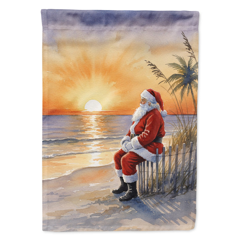 Père Noël regardant le coucher du soleil, drapeau de la maison de Noël, House Size, Père Noël regardant le coucher de soleil