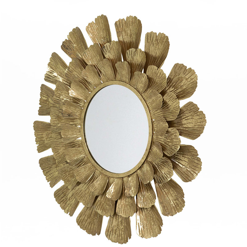 Round Gold Metal Mirror