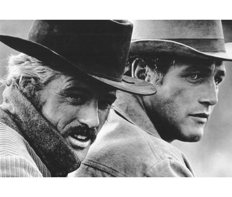 Robert Redford & Paul Newman, 27" H x 40" W