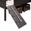 Solid Wood Twin Size Loft Platform Bed With Two Lockable Rolling Storage Boxes Brown Finish