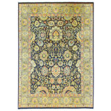 Hand Knotted Wool Area Rug in Black And Gold