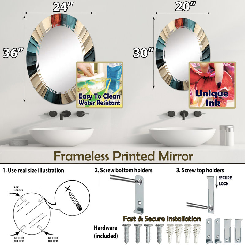 Miroir mural Colhaven, 30 po x 20 po