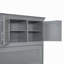 Grand lit escamotable mural avec armoires, gris