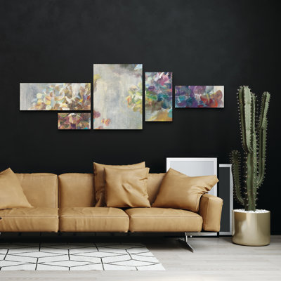 Ensemble de 5 panneaux muraux - Danhui Nai «Autumn Hydrangea II», art mural sur toile pour le salon, la chambre à coucher ou le bureau 