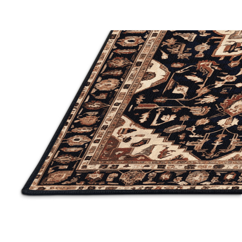 Tapis brun lavable à la machine, Rectangulaire 2 pi x 3 pi