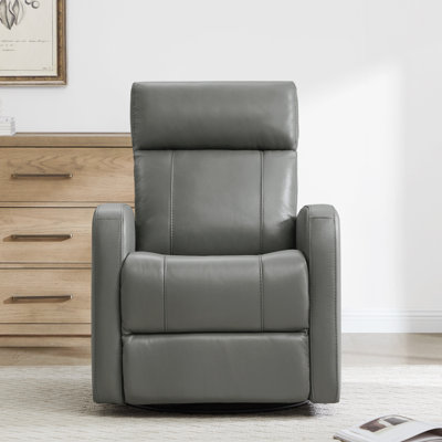 Arrianna-Fiona Genuine Leather Swivel Power Recliner