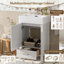 Meuble-lavabo minimaliste avec lavabo en céramique, structure en bois et tiroir-2036521877