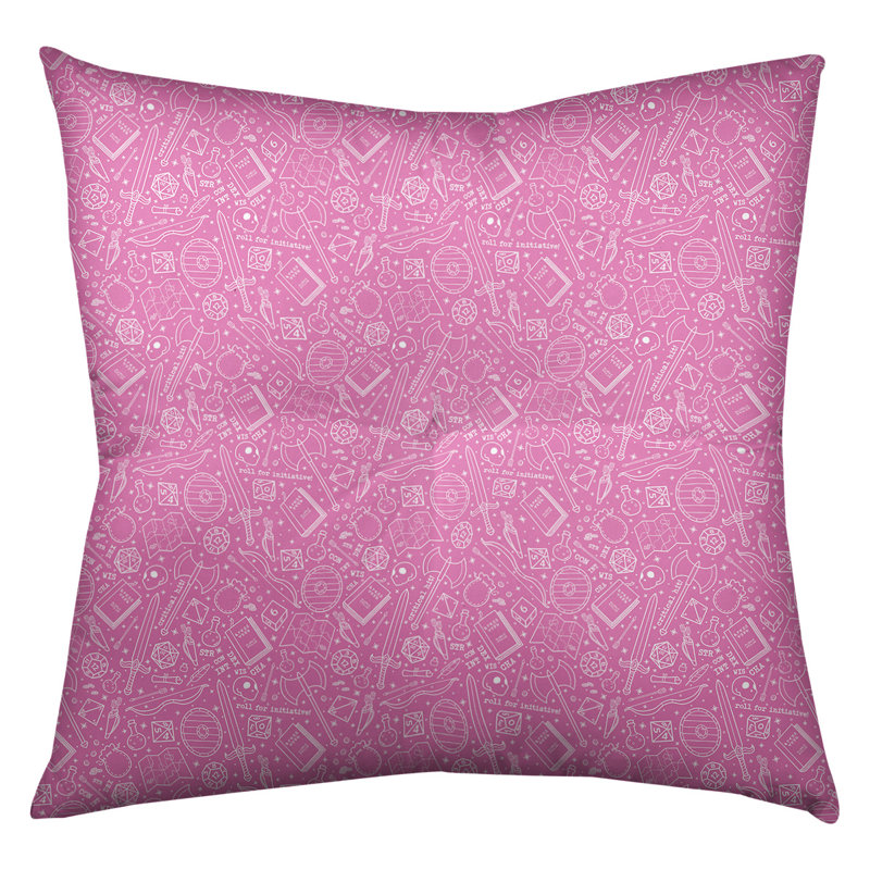 Coussin de sol carré Katelyn Elizabeth, 26 po x 26 po, Rose / blanc