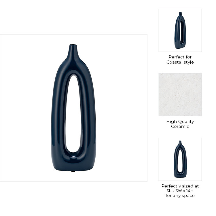Contemporary Ceramic Abstract Cut-Out Vase
