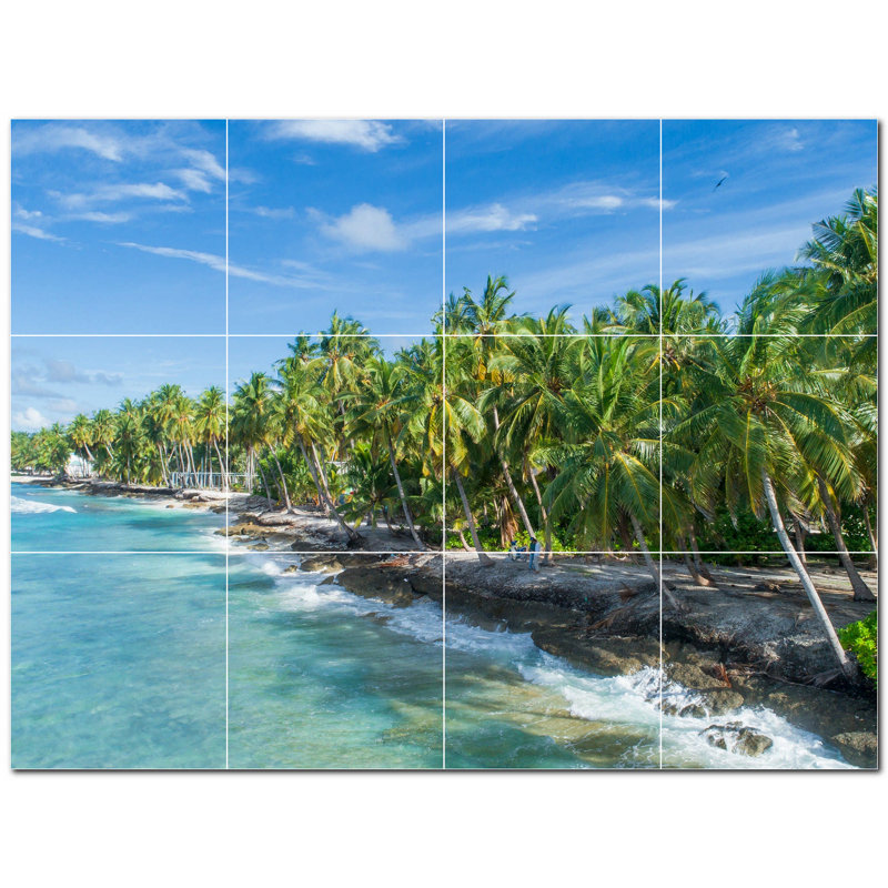 Murale en céramique satinée 8 "x 8" Beach Photo