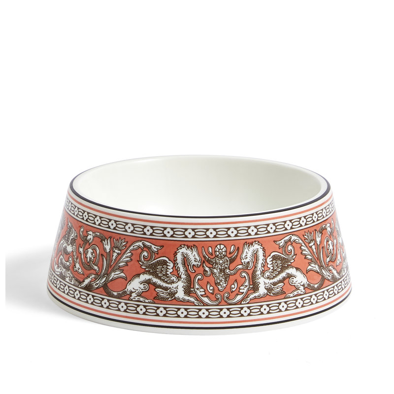 Florentine Turquoise Pet Bowl 17cm 6.6in, Orange