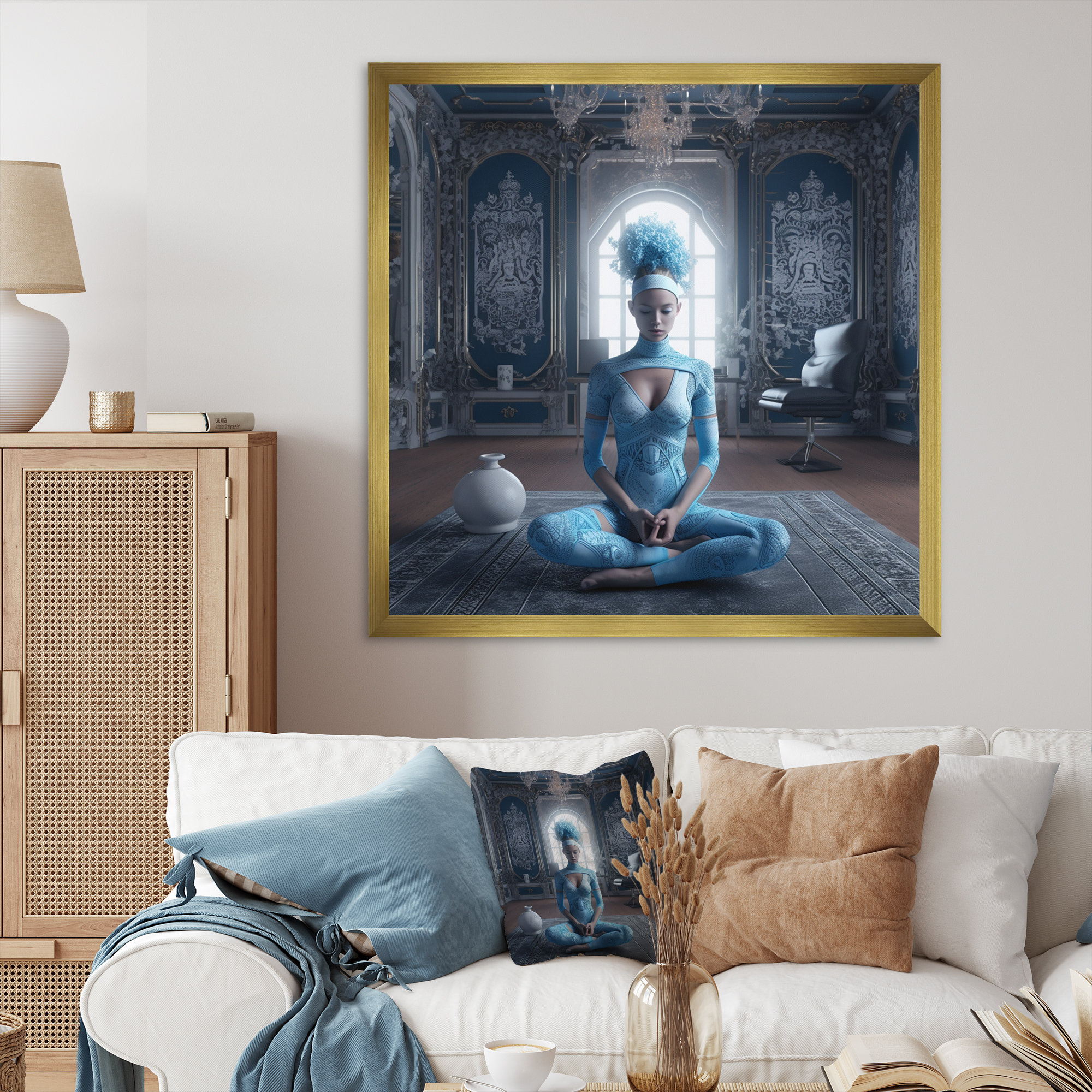 Winston Porter Blue Yogini Meditation Spiritual Elegance - Yoga Canvas ...