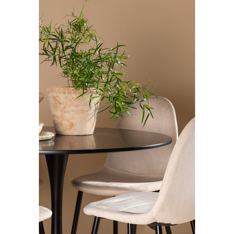 Thacker 4 - Person Dining Set, Beige, Beige