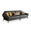Canapé modulaire en cuir véritable gris foncé-129490929
