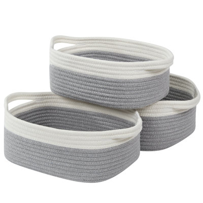 3 Pack Cotton Rope Baskets For Organizing Storage Baskets Shelves  Basket Small Cube Storage Bin Woven Baskets For Key, Toy Basket Decor