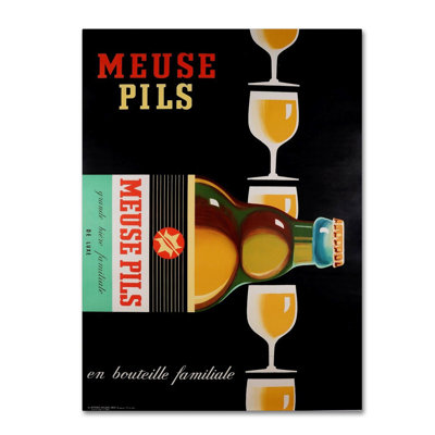 « meuse bière », affiche rétro sur toile tendue