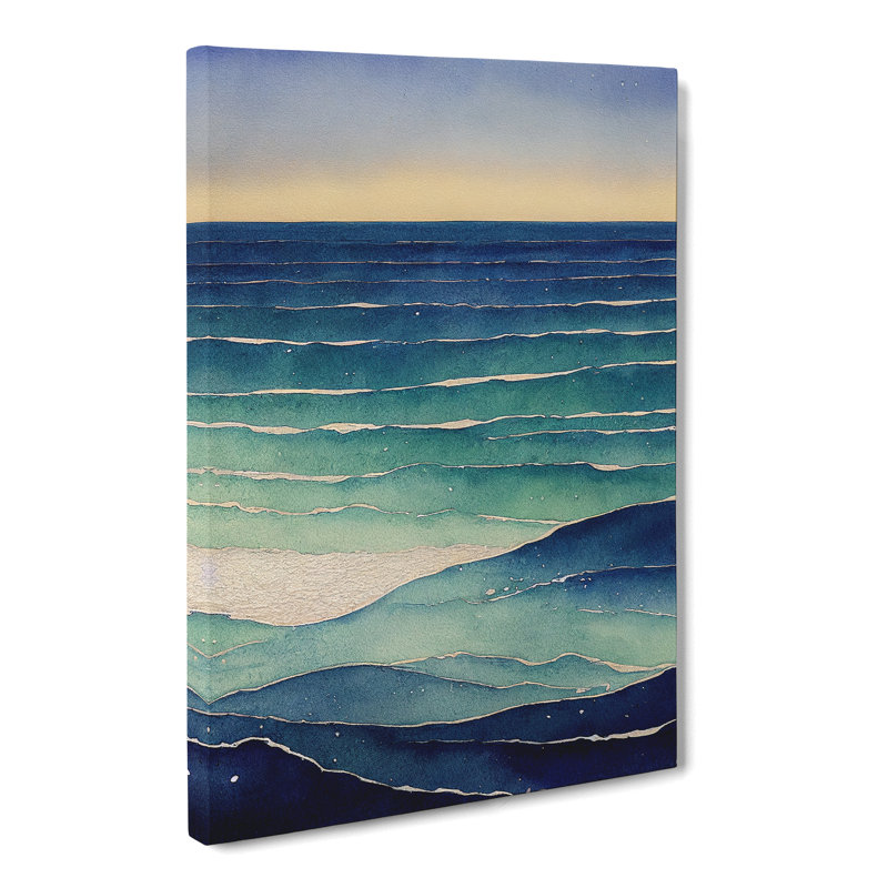Watercolour Seascape Vol.6 - Wrapped Canvas, 50cm H x 35cm W x 3cm D