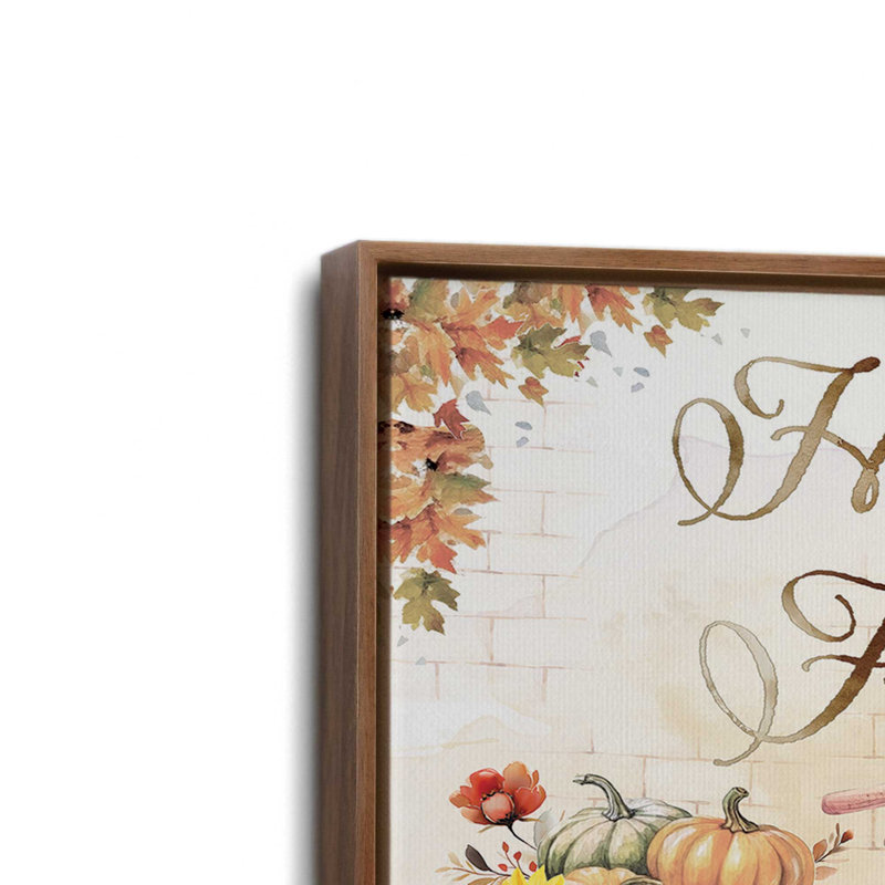Happy Fall Bicycle by Nicole DeCamp Art Print, Framed Canvas, Brown, 24 W x 18 H