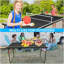 Ensemble de table de ping-pong portable pliable et portatif de 4,5 pi avec filet et 2 raquettes de tennis de table pliable et portable-128611212