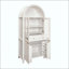 Grand garde-manger arqué cannelé de 71 po avec tablettes réglables, rangement élégant avec tiroir caché et porte vitrée pour la cuisine, le salon, la salle à manger, blanc-1745542809