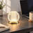 4.3" Modern Acrylic Globe Table Lamp, Rechargeable Touch Control Bedside Night Light with Gold Base