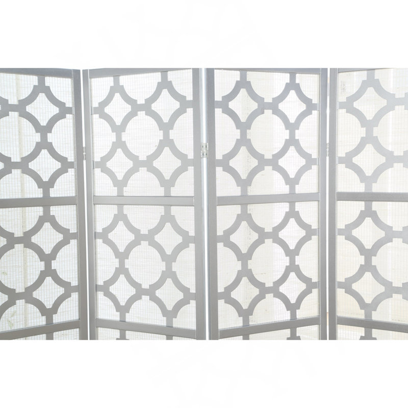 Cloison 4 panneaux Quarterflil, Argent argent