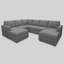 Canapé modulaire de rangement en U avec deux repose-pieds-348745473