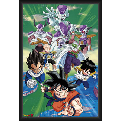 BUY ART FOR LESS Officially Licensed Dragon Ball - Freezer Group - Framed Art Poster - 24 x 36 Inch - Sturdy Engineered Wood Frame with Plexi Glass - Ready to Hang