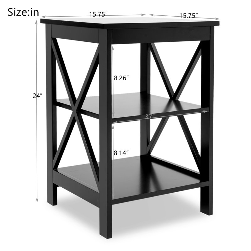 Oxford Small Side Table With UV Lacquered Surface And X-Leg Design, Ideal For Living Room Use