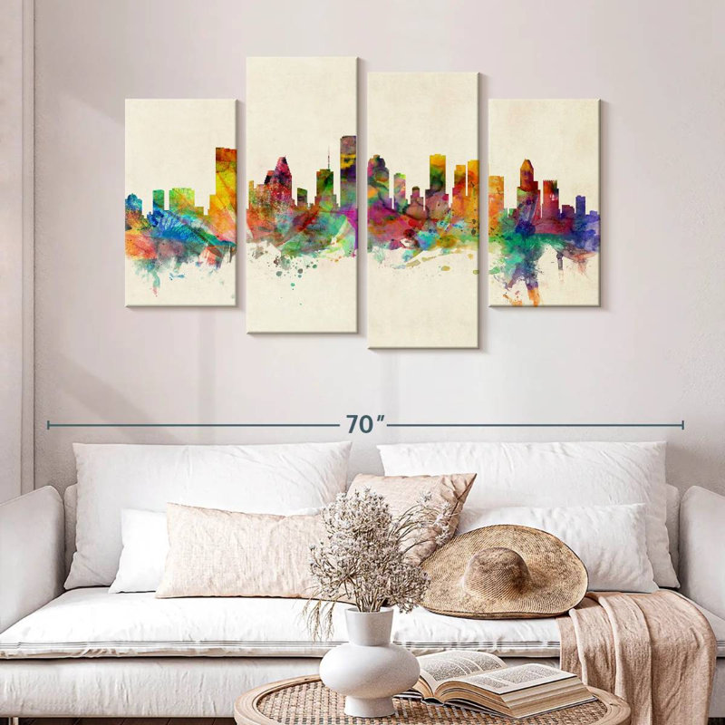 Skyline de Sirci Houston au Texas III, H 32 po x l 52 po
