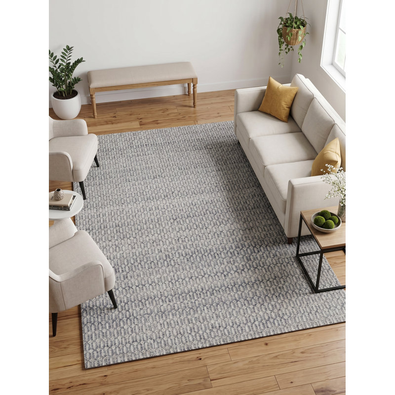 Mantra Geometric Area Rug in Gray, Rectangle 5' x 8'