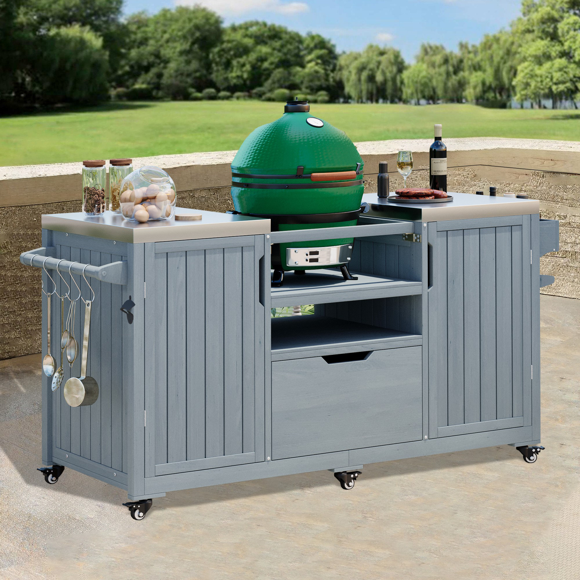 Wildfire Outdoor Living Black Stainless Steel Outdoor Grill Cart (SAK98231)