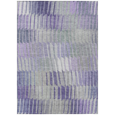 Machine Washable Indoor/Outdoor Huseby ACN2271 Stripes Rug