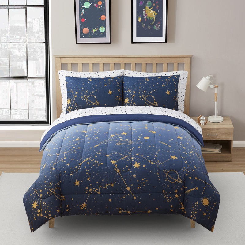 Kids Galaxy Printed Bed in a Bag Comforter & Sheet Set, Full