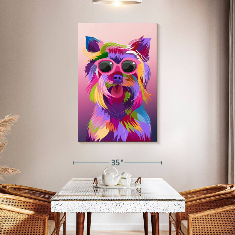 Pop style Yorkie, H 48 po x l 32 po