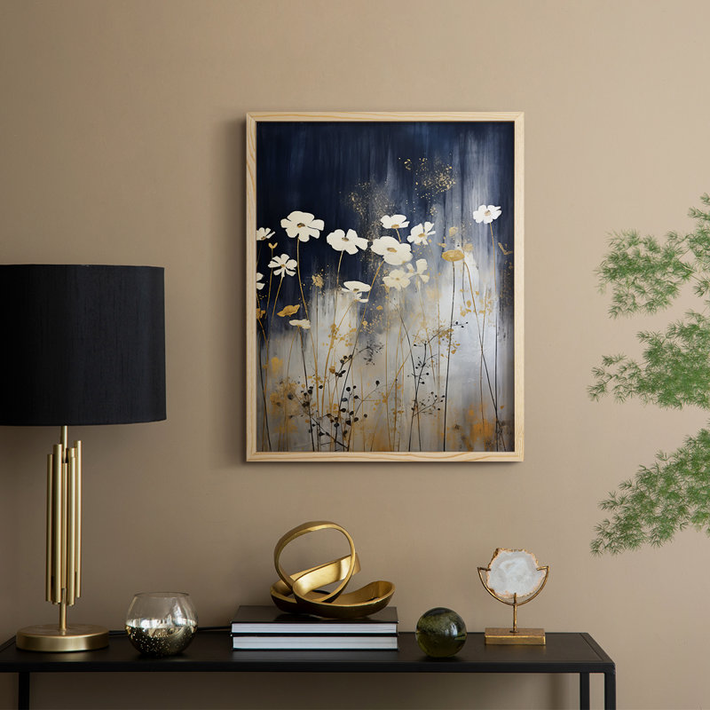 Reproduction encadrée FLORAL Series CECXCII - bois massif, H 15 po x l 12 po