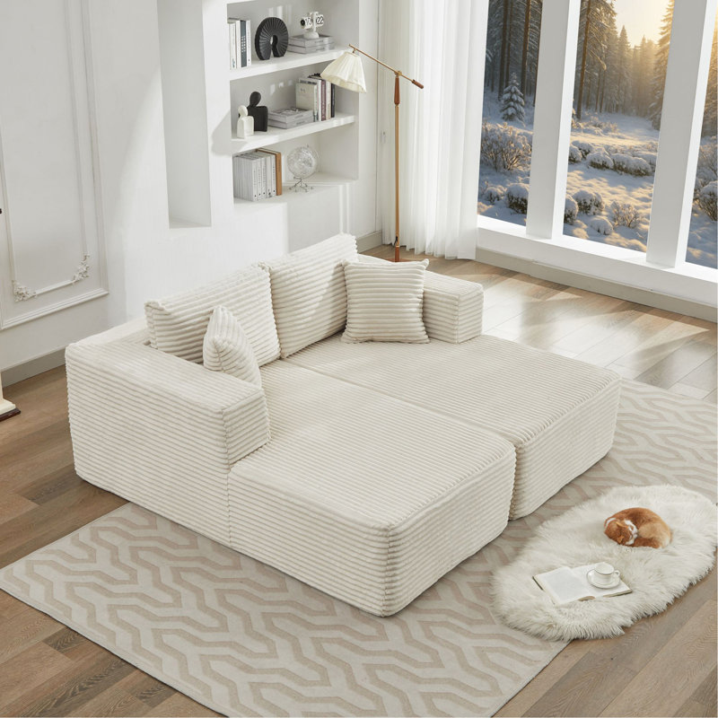 Canapé-lit modulaire 106 po Cloud, Beige