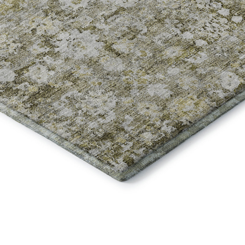 Tapis taupe Cerrito lavable à la machine de qualité supérieure, Rectangle 10 pi x 14 pi