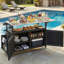 Îlot de cuisine extérieur pliable avec roulettes verrouillables, armoire de rangement et porte-serviettes pour une cuisson efficace sur la terrasse-1397328614