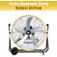 24 In. 3 Speeds High Velocity Internal Oscillating Barrel Floor Fan In Yellow With Powerful 1/4 Motor