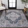 Sarok Boho Medallion Machine-Washable Navy/Light Gray Rug