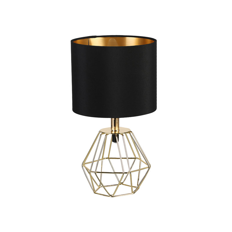 Azaria Metal Table Lamp, Brass Base/Black-Golden Shade
