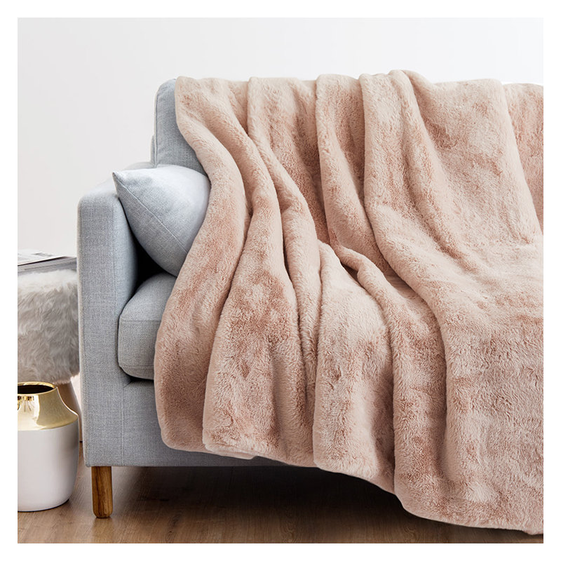 Hand Woven Throw Blanket, Twin, Dusty Rose