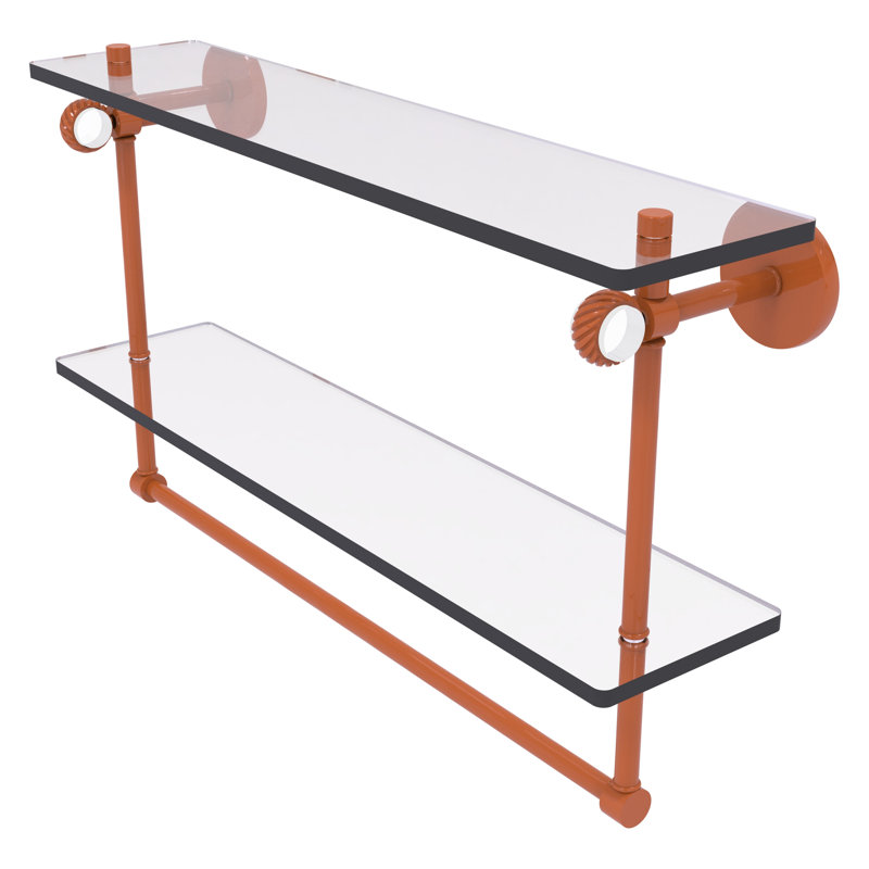 Tablette flottante 2 pièces avec barre à serviettes Clearview, H 12,8 po x l 22 po x P 5,6 po, Étincelle d'automne