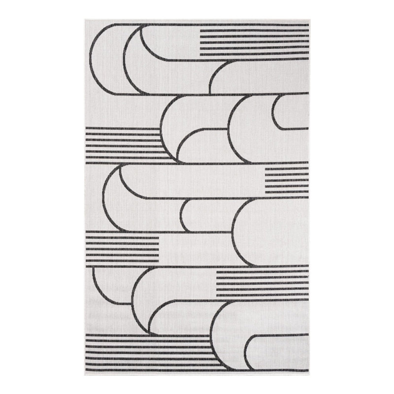 Tapis intérieur / extérieur d'extérieur moderne, Rectangle 5 pi 3 po x 8 pi