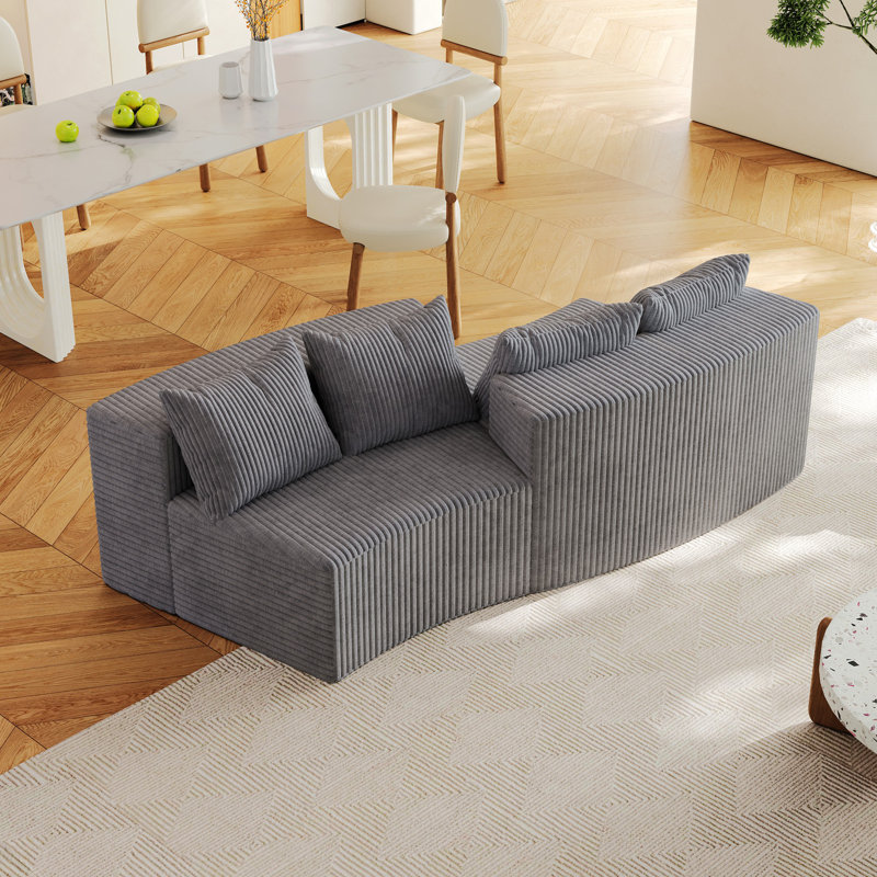 Canapé modulaire incurvé en velours côtelé Boneless