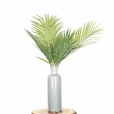 22" Artificial Greenery Palm Leaf Foliage Branch, Farmhouse Long Stem For Wedding Party Home Office Table Centerpiece Shelf Decorations
