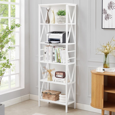 Bibliothèque à 6 niveaux en métal de style industriel, convenant à la maison et au bureau