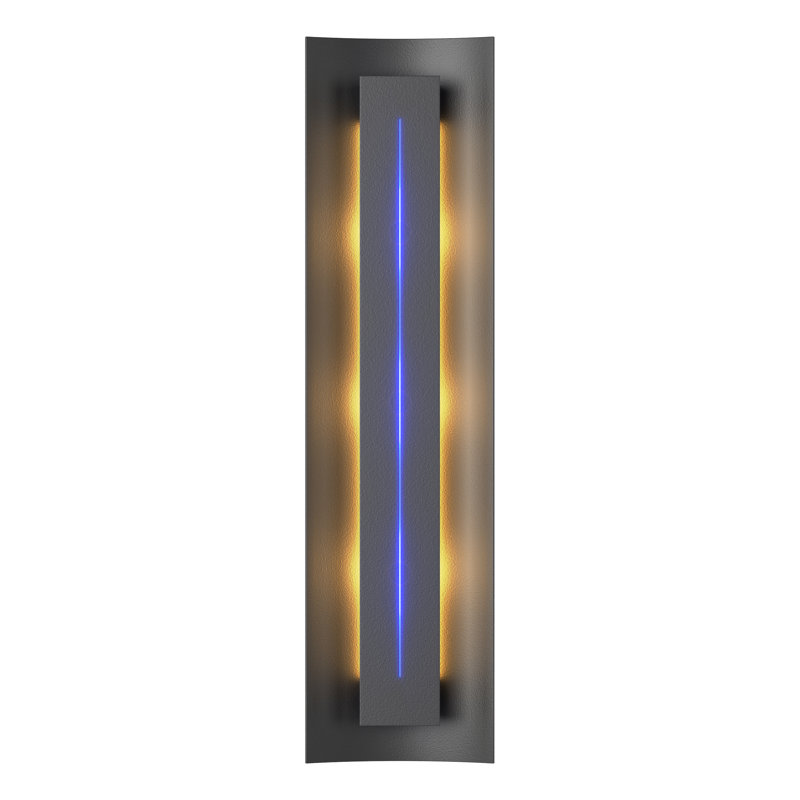 Gallery Dimmable Flush Mount Scone, Black, 4.3" W x 24.5" H x 3.3" D, Blue